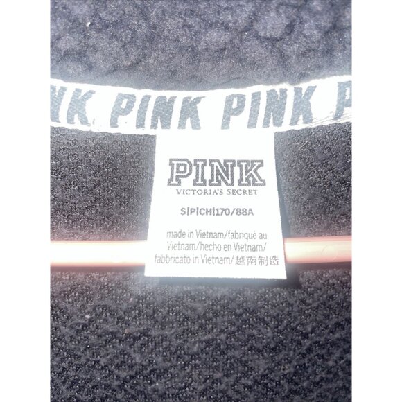 Victoria's Secret PINK Women’s Gray 1/4 Zip Pullover Sherpa Size Small - Picture 2 of 3